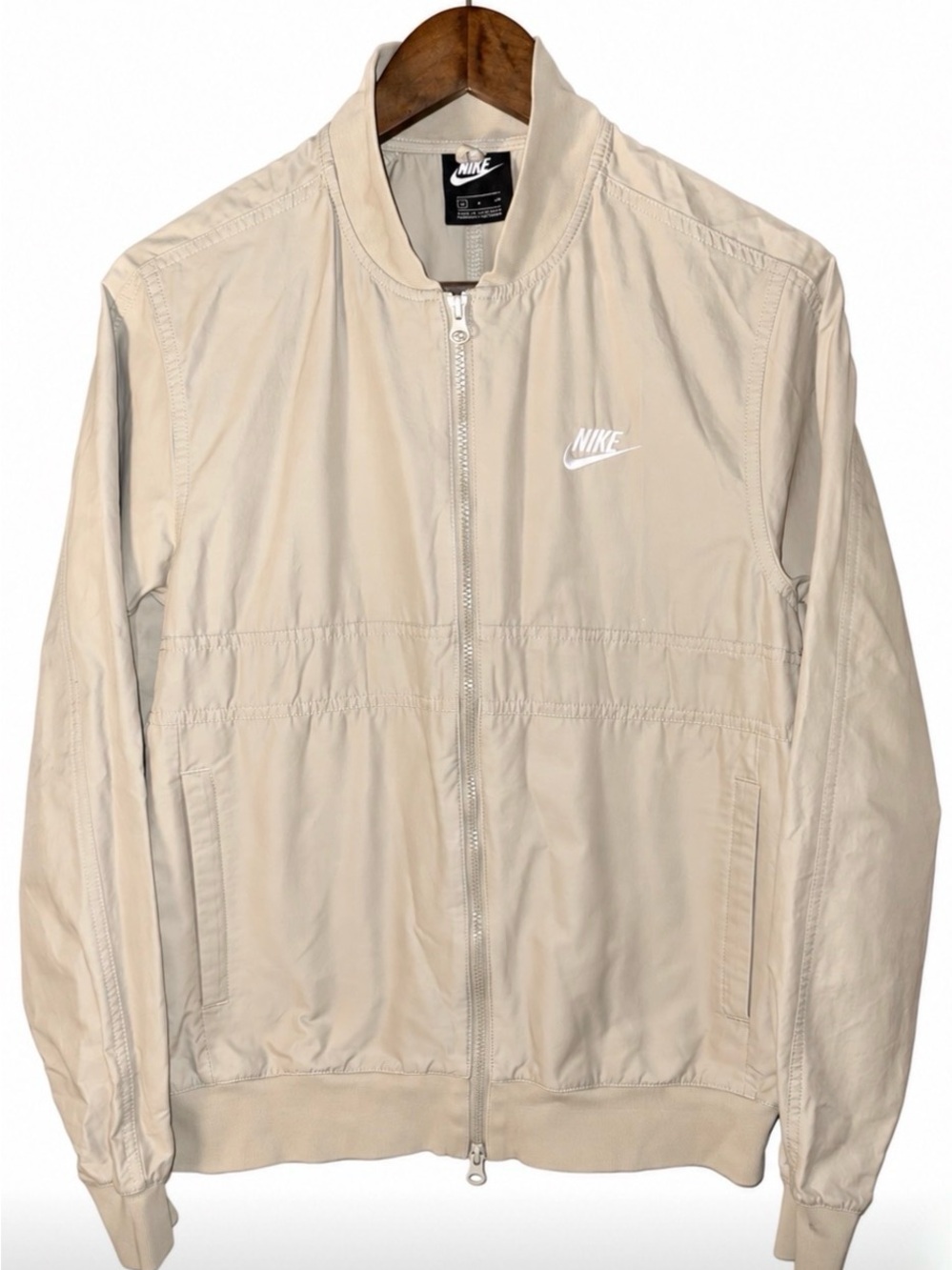 Nike Sportswear Essentials Woven Unlined Bomber Jacket Men's Small Beige/Sail